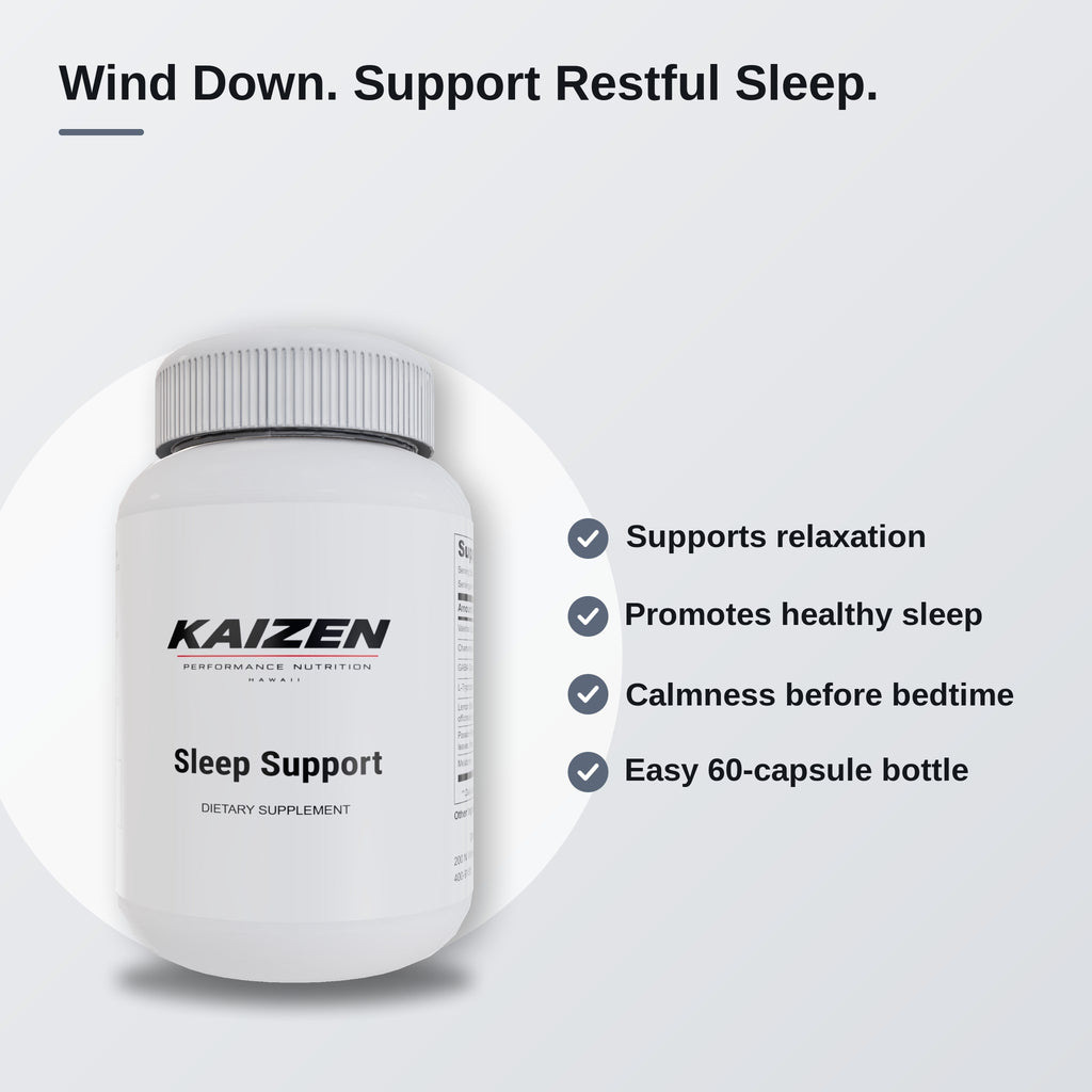Kaizen Performance Nutrition SLEEP – Supports Relaxation & Healthy Sleep, 60 Capsules