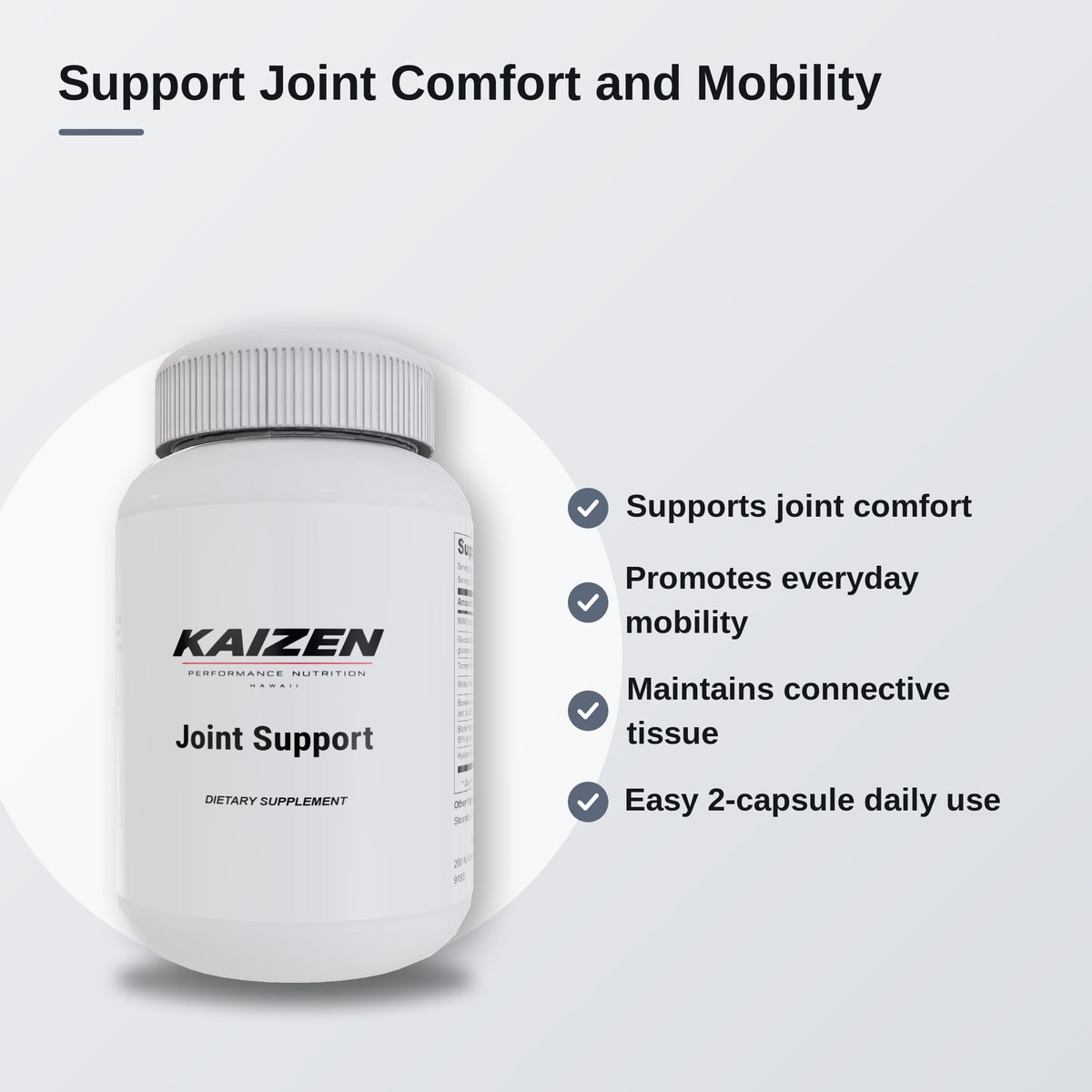 Kaizen Performance Nutrition JOINT SUPPORT – Supports Joint Comfort & Mobility, 60 Capsules