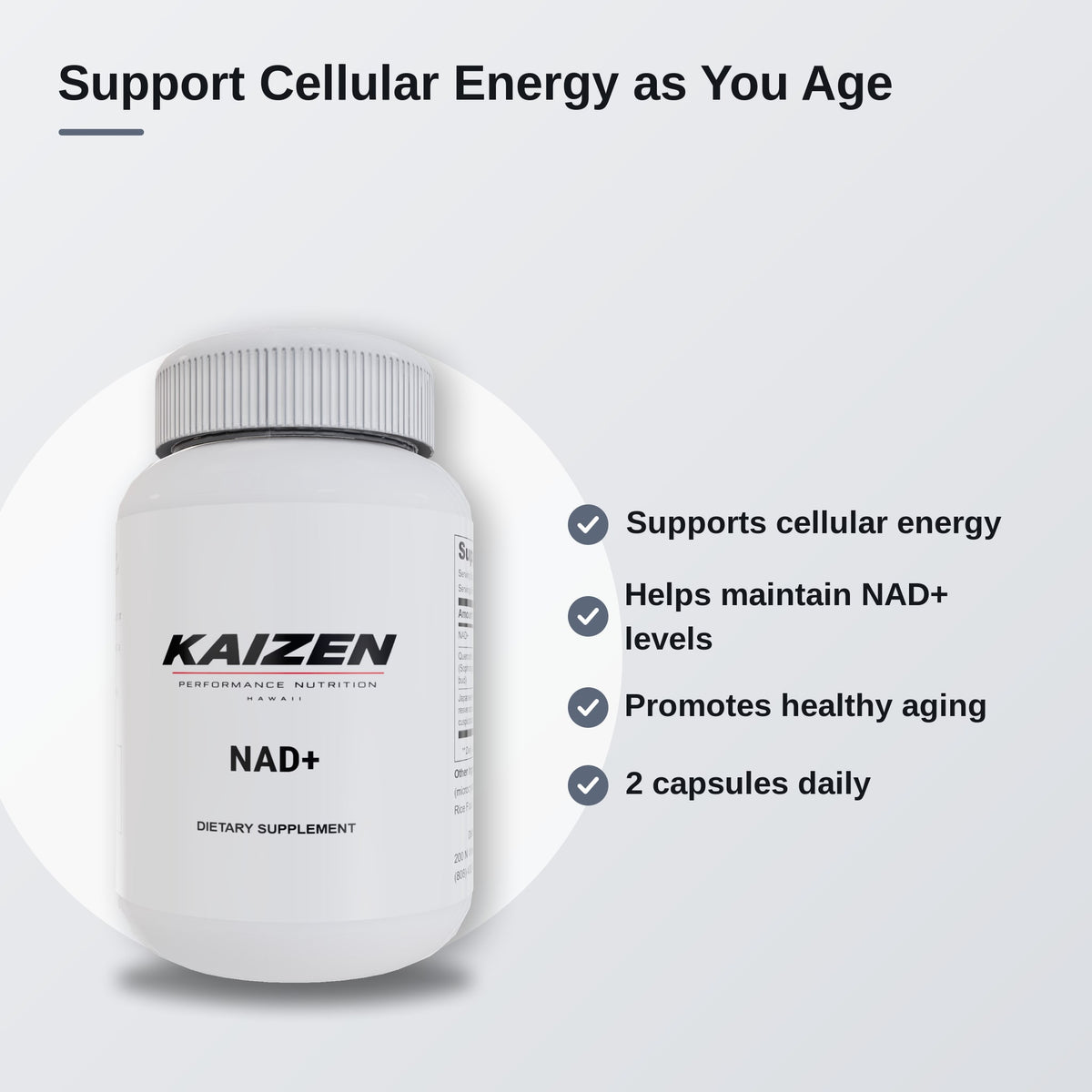 Kaizen Performance Nutrition NAD + Anti Aging – Supports Cellular Energy & Healthy Aging, 60 Capsules