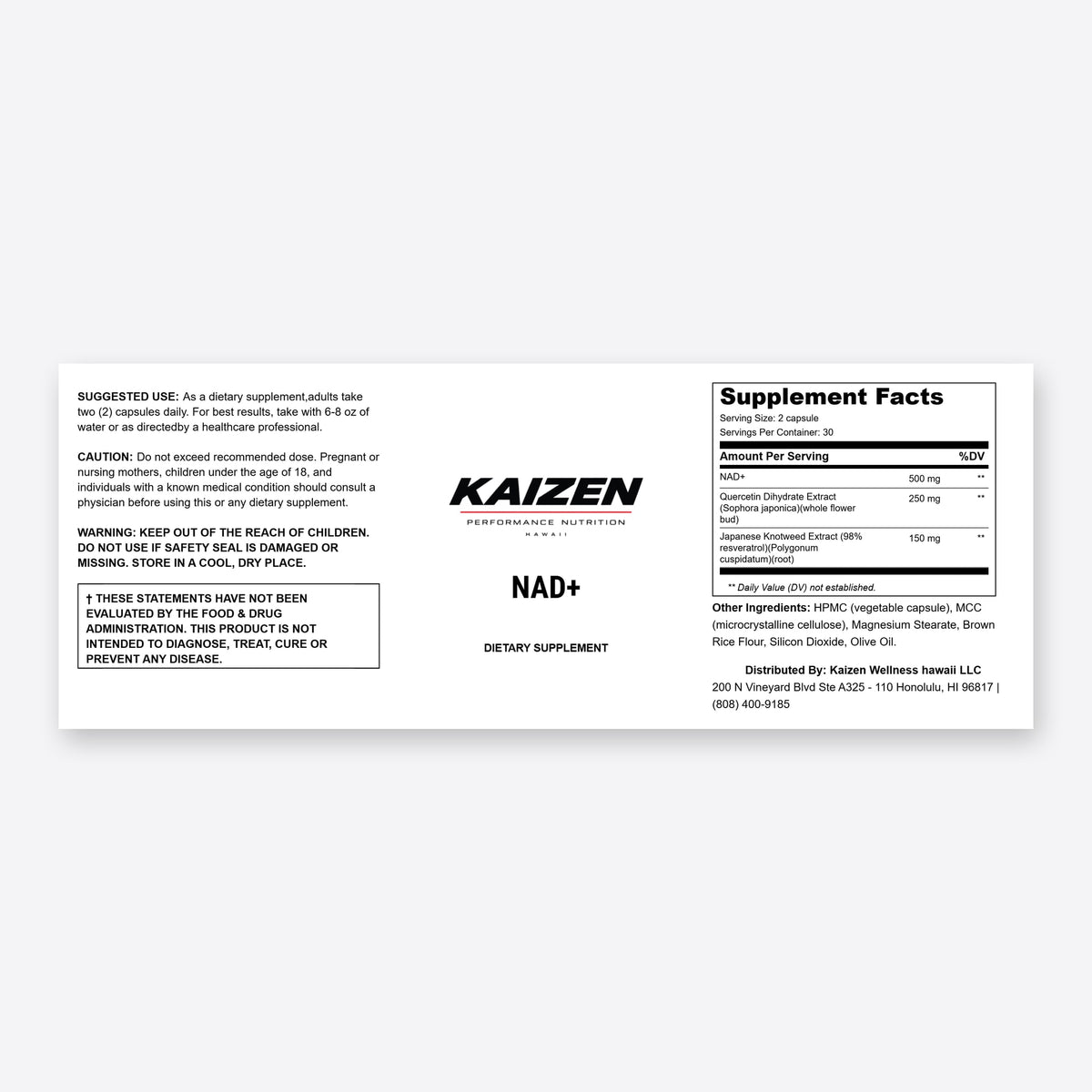 Kaizen Performance Nutrition NAD + Anti Aging – Supports Cellular Energy & Healthy Aging, 60 Capsules