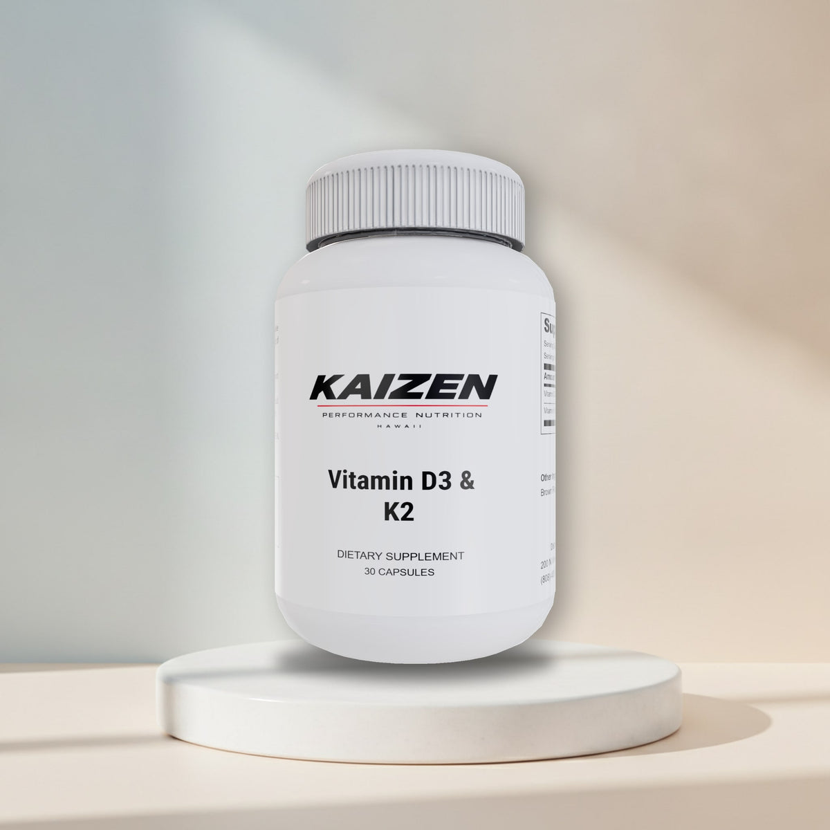 Kaizen Performance Nutrition Vitamin D3 & K2 – Bone and Calcium Support, 30 Capsules